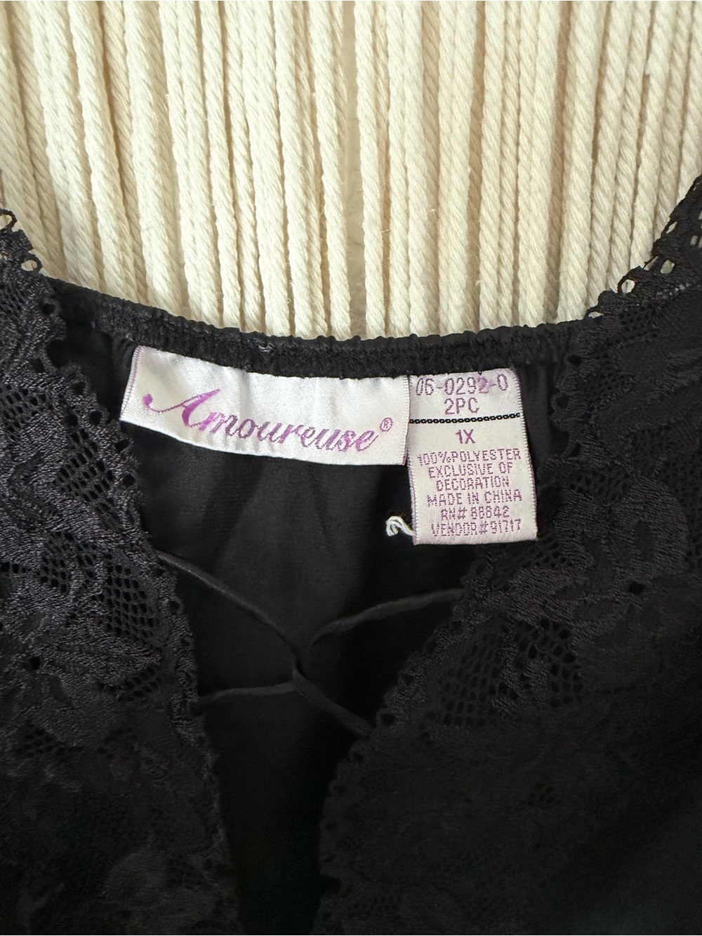 VINTAGE Elegant Black Lace-Trim Slip Dress - Picture 5 of 5